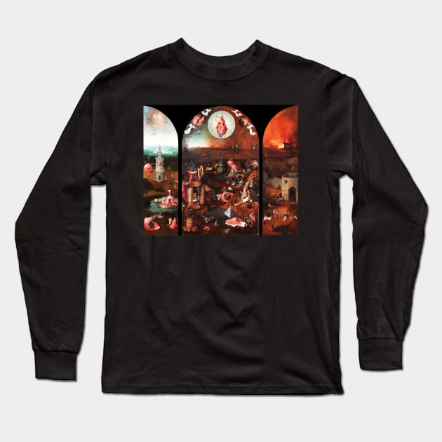 Triptych of the Last Judgement by Hieronymus Bosch Long Sleeve T-Shirt by BulganLumini